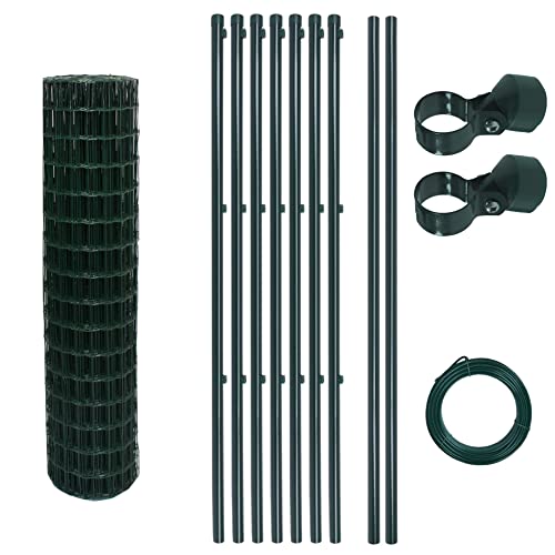 ESTEXO Gartenzaun-Set mit geschweißtem Gitter für den Gartenzaun, 1,2 x 10 m von ESTEXO