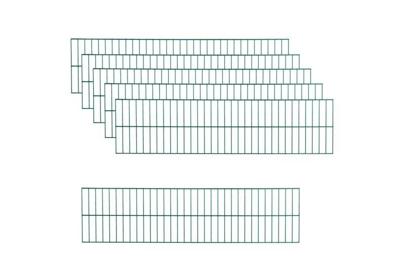 ESTEXO Gartenzaun Zaunelemente Doppelstabmattenzaun 6er Set RAL 6005 Zaun von ESTEXO