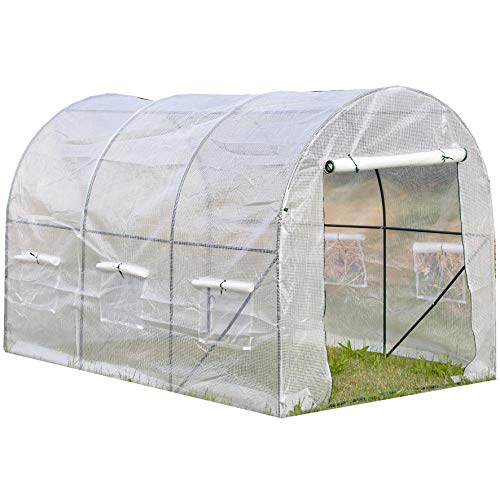 ESTEXO Gewächshaus Treibhaus Foliengewächshaus 300x200x200 cm Folien-Tunnel Bogendach Bogendachgewächshaus Gartenhaus von ESTEXO