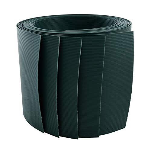 ESTEXO Hart PVC Sichtschutzstreifen Doppelstabmatten Streifen Zaunblende Sichtschutz 19 x 252,5 cm Formstabil 1,35 mm Dicke Balkonsichtschutz Rollen Windschutz (10 Streifen/Grün RAL6005) von ESTEXO