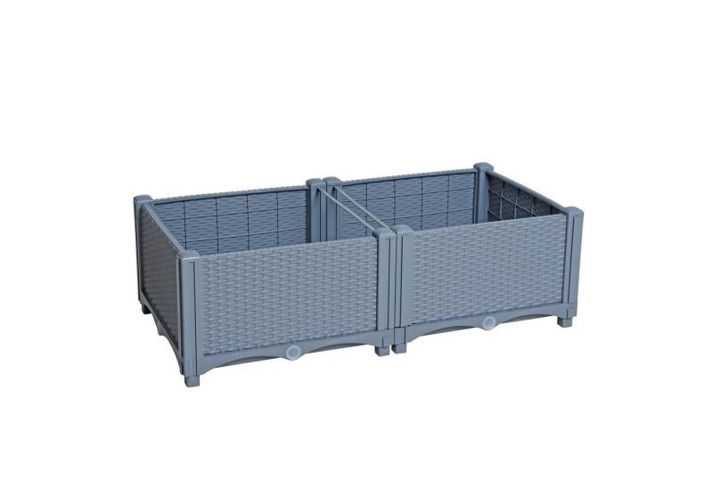 ESTEXO Hochbeet Blumenbeet Gemüsebeet 80x40x26 cm Pflanzbeet Polyrattan Grau ESTEXO Hochbeet Blumenbeet Gemüsebeet 80x40x26 cm Pflanzbeet Polyrattan Grau von ESTEXO