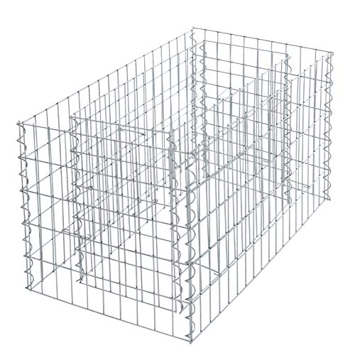 ESTEXO Hochbeet Gabionenhochbeet Gabione Pflanzkorb Drahtgitter Steinkorb Verzinkt Korb Stahlgabione Stahlkorb Metallbeet Metallhochbeet (90x50x50 cm) von ESTEXO