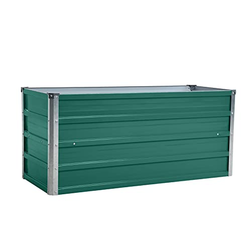 ESTEXO Hochbeet Metall Pflanzbeet Gemüsebeet Stahl Beet Pflanzkasten Blumenbeet Garten Verzinkt Gartenbeet RAL6005 (Moosgrün) 100x40x45 cm von ESTEXO