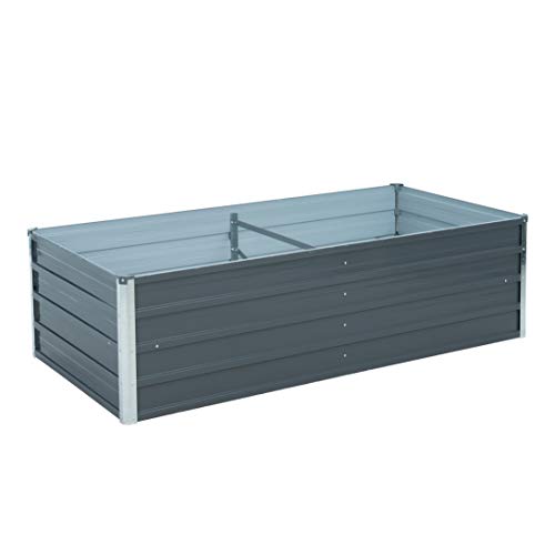 ESTEXO Hochbeet Metall Pflanzbeet Gemüsebeet Stahl Beet Pflanzkasten Blumenbeet Garten Verzinkt Gartenbeet RAL7016 (Anthrazitgrau) 160x80x45 cm von ESTEXO
