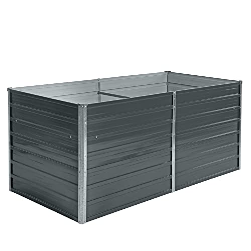 ESTEXO Hochbeet Metall Pflanzbeet Gemüsebeet Stahl Beet Pflanzkasten Blumenbeet Garten Verzinkt Gartenbeet RAL7016 (Anthrazitgrau) 160x80x77 cm von ESTEXO
