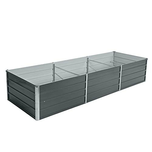 ESTEXO Hochbeet Metall Pflanzbeet Gemüsebeet Stahl Beet Pflanzkasten Blumenbeet Garten Verzinkt Gartenbeet RAL7016 (Anthrazitgrau) 240x80x45 cm von ESTEXO