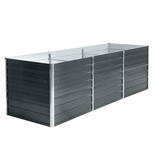 ESTEXO Hochbeet Metall Pflanzbeet Gemüsebeet Stahl Beet Pflanzkasten Blumenbeet Garten Verzinkt Gartenbeet RAL7016 (Anthrazitgrau) 240x80x77 cm von ESTEXO