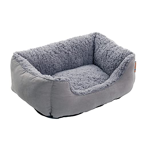 ESTEXO Hundebett Hundekissen Hundekorb Haustierbett Tierbett Hundesofa Hellgrau/Grau 60x48x18 cm von ESTEXO