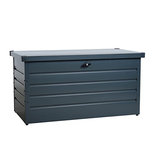 ESTEXO Metall Auflagenbox Kissenbox Gartentruhe 350 l Gartenbox Aufbewahrungsbox Box Anthrazit inkl. 2 Schlüssel von ESTEXO