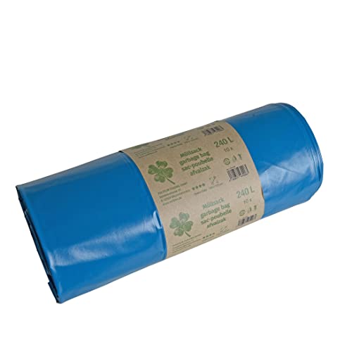 ESTEXO Müllsäcke Abfallsäcke Müllbeutel Abfallbeutel Mülltüte Blau (Schwerlast 240 L / 9 Rollen) von ESTEXO