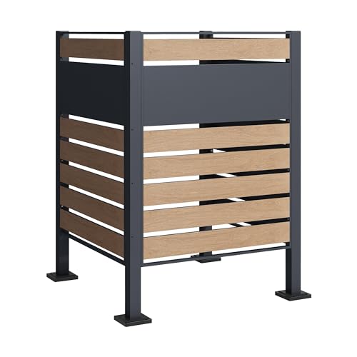 ESTEXO Mülltonnenverkleidung Mülltonnenbox Mülltonnenzaun 120 cm Garten Flexibler Sichtschutz erweiterbar (4 Pfosten + 3 Elemente) von ESTEXO