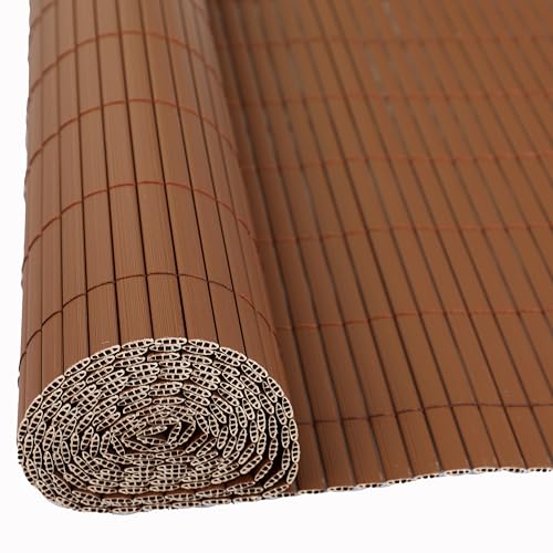 ESTEXO PVC Sichtschutzmatte aus Kunststoffröhrchen Braun 1,60 x 4 m von ESTEXO