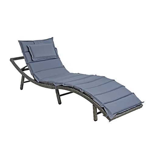 ESTEXO Polyrattan Sonnenliege Gartenliege XXL Strandliege Freizeitliege Rattan Liege Relaxliege Anthrazit-Grau von ESTEXO