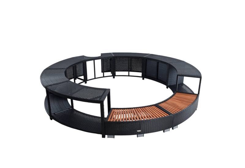 ESTEXO Pooltreppe Whirlpool Umrandung Poolumrandung Poolverkleidung Rattan Pool Rahmen von ESTEXO