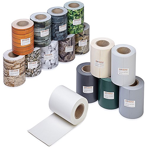 ESTEXO Profi Qualität PVC Sichtschutz-Streifen, Zaunblende, Folie, Doppelstabmatten, Zaun, Zaunfolie (70 Meter = 2 x 35 Meter, Stein-Optik) von ESTEXO