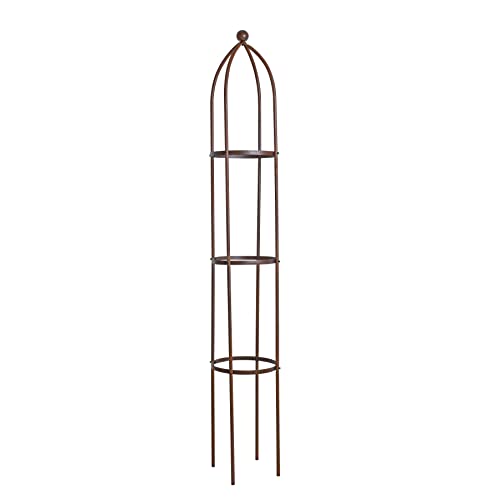 ESTEXO Rankhilfe Ranksäule Rankgitter 200cm Edel-Rost Rankobelisk Rosenturm Rankgestell für Kletterpflanzen von ESTEXO