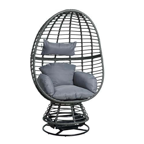 ESTEXO Schwingsessel Polyrattan Sessel Relaxsessel Loungesessel Rattan Schwingstuhl (Anthrazit) von ESTEXO