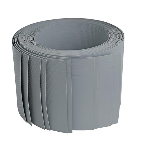 ESTEXO Sichtschutzstreifen Hart PVC Doppelstabmatten Streifen Zaunblende Sichtschutz 19 cm x 25,25 m Balkonsichtschutz Windschutz (Grau RAL 7040) von ESTEXO