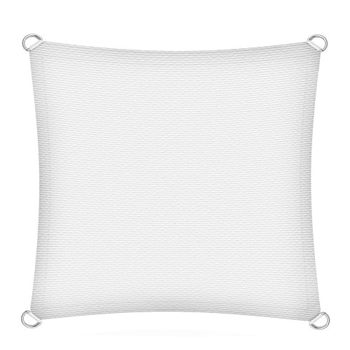 ESTEXO Sonnensegel Sonnenschutzsegel Sonnendach Sonnenschutz UV-Schutz Sichtschutz HDPE Weiß 4x4m (Quadrat) von ESTEXO