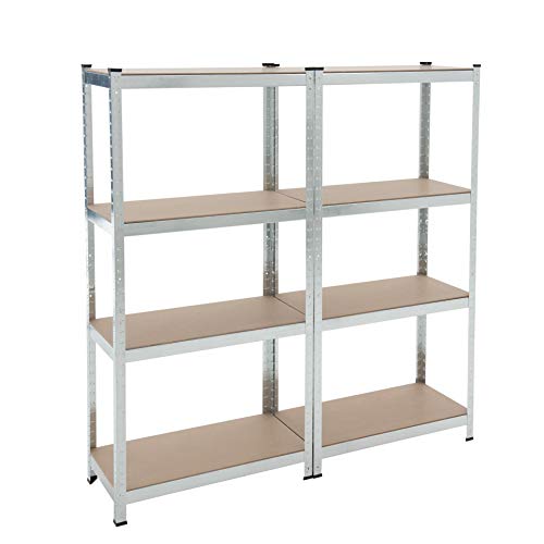 ESTEXO Steckregal Lagerregal 21 Modelle wählbar Schwerlastregal Regal Kellerregal Werkstattregal Werkbank Garagenregal (Verzinkt / 2x 160x80x40cm / 640kg) von ESTEXO