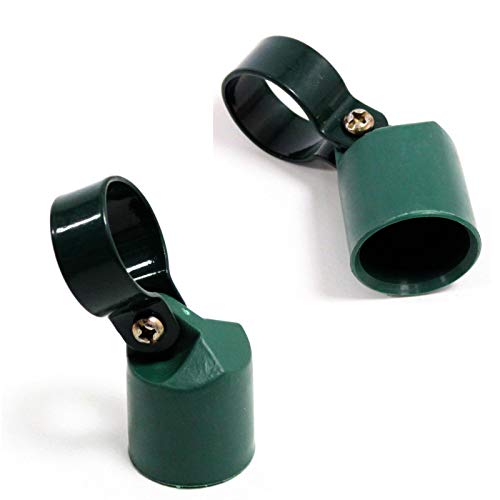 ESTEXO Strebenkappe Zaunstrebenkappe 2er Set mit Metallschelle für Ø 34 mm Zaunpfosten Zaun Drahtzaun Grün von ESTEXO