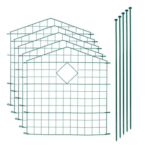 ESTEXO Teichzaun Set aus Metall 11-teilig mit 5 Gitterzaun Elementen Zaunset Gartenzaun Oberbogen spitz mit Raute von ESTEXO