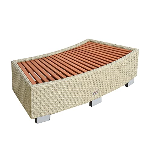 ESTEXO Trittstufe Polyrattan Whirlpooltreppe Spa-Einstiegsstufe Stufe Blumenhocker Tritt Stufe Balkon Hocker (Beige) von ESTEXO