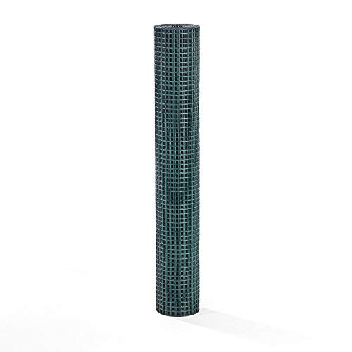 ESTEXO Volierendraht Drahtgitter Maschendraht Schweißgitter Drahtzaun Zaun Draht grün Kaninchendraht Käfigdraht Hasendraht 12 x 12 mm Maschenweite (1 x 10 m) von ESTEXO
