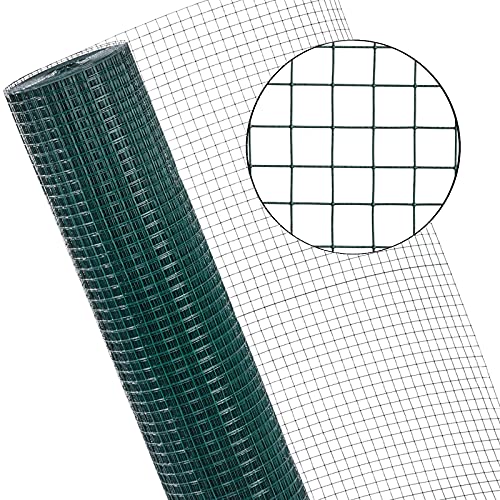 ESTEXO Volierendraht Drahtgitter Maschendraht Schweißgitter Drahtzaun Zaun Draht grün Kaninchendraht Käfigdraht Hasendraht 19 x 19 mm Maschenweite (1 x 25 m) von ESTEXO