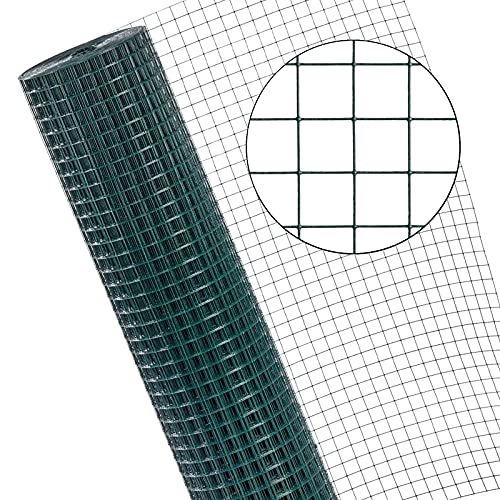 ESTEXO Volierendraht Drahtgitter Maschendraht Schweißgitter Drahtzaun Zaun Draht grün Kaninchendraht Käfigdraht Hasendraht 25 x 25 mm Maschenweite (1 x 25 m) von ESTEXO