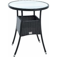 Estexo - Beistelltisch Tisch Polyrattan Gartentisch Rattan Balkontisch Rund Schwarz von ESTEXO