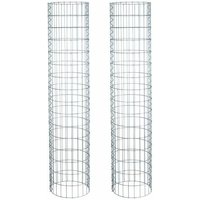 Estexo - Gabione Gabionensäule rund ø 35 cm 160 cm 2er Steingabionen Steinkorb Drahtkorb von ESTEXO
