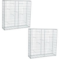 Gabionen 100 x 100 x 30 cm 2er Set Stein Korb Draht Gitter Metall Sichtschutz von ESTEXO
