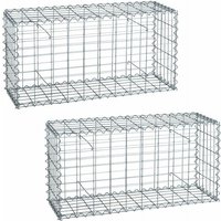Gabionen 100x50x30 cm 2er Set Stein Korb Gitter Metall Wand Draht Sichtschutz von ESTEXO