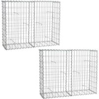Gabionen 100x80x30 cm 2er Set Stein Korb Metall Wand Draht Sichtschutz von ESTEXO