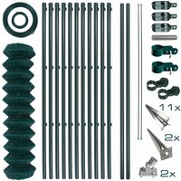 Maschendrahtzaun Komplettset 0,8 x 25 m Zaunset Gartenzaun Einschlaghülsen Zaun von ESTEXO