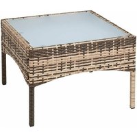 Estexo - Polyrattan Beistelltisch Rattan Tisch Gartentisch Balkontisch Garten Möbel Glas Estexo - Polyrattan Beistelltisch Rattan Tisch Gartentisch Balkontisch Garten Möbel Glas von ESTEXO