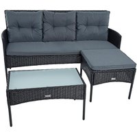 Estexo - Polyrattan Sitzgruppe Lounge Set Gartenset Rattan Gartenmöbel 3-Sitzer Bank von ESTEXO