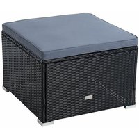 Rattanhocker Gartenhocker Hocker xxl Stuhl Polyrattan Sitzhocker Schwarz von ESTEXO