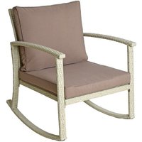 Schaukelstuhl Polyrattan Relaxsessel Schwingsessel Rattanschaukelstuhl + Kissen Beige von ESTEXO