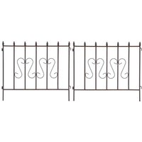 Estexo - Schmuckzaun Metallzaun Gartenzaun 72x67 cm Zaunelemente 2er Set erweiterbar Rost von ESTEXO