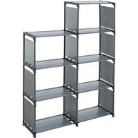 Treppenregal Stufenregal Bücherregal Stecksystem Stoff 7 Fächer Bücherschrank von ESTEXO