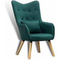 Fernsehsessel Relaxsessel Sessel mit Kissen Lese Stoff Polsterstuhl Wohnzimmer Dunkelgrün von ESTEXO