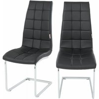 Freischwinger Esszimmerstuhl Küchenstuhl 2er Set Stuhl Schwingstuhl Stühle Schwarz von ESTEXO
