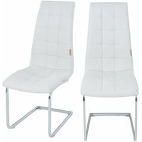 Freischwinger Esszimmerstuhl Küchenstuhl 2er Set Stuhl Schwingstuhl Stühle Weiß von ESTEXO