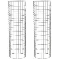 Estexo - Gabione Gabionensäule rund ø 35 cm 120 cm 2er Steingabionen Steinkorb Drahtkorb von ESTEXO