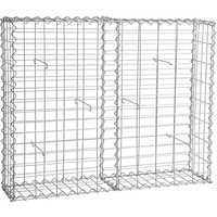 Gabione Steingabionen Steinkorb Wand Drahtkorb Draht Mauer 20 cm tief 5x10 cm 100x80x20cm von ESTEXO