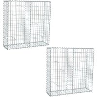 Gabionen 100 x 100 x 30 cm 2er Set Stein Korb Draht Gitter Metall Sichtschutz von ESTEXO