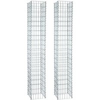 Gabionen-Säule 200cm Höhe 2er 30x30 cm Steinkorb Säulengabione Gabione 4-Eck von ESTEXO