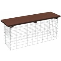 Estexo - Gabionenbank Gabionen Sitzbank wpc 100x30x43 cm Gartenbank Drahtkorb Steinkorb Dunkelbraun von ESTEXO